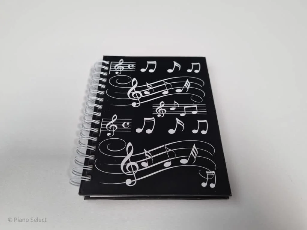 Notitieboek A6 muzieknoten design hardback spiraalgebonden