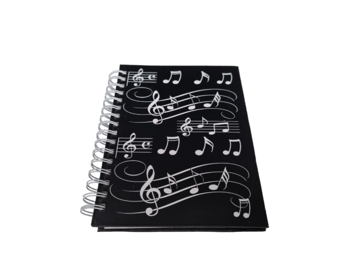 Notitieboek A6 muziek noten design hardback ringband