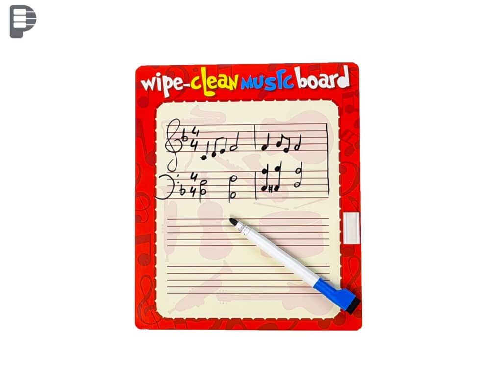 Whiteboard notenbalken muziek uitwisbaar