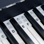 Toetsenwijzer piano zwart verwijderbare pianostickers