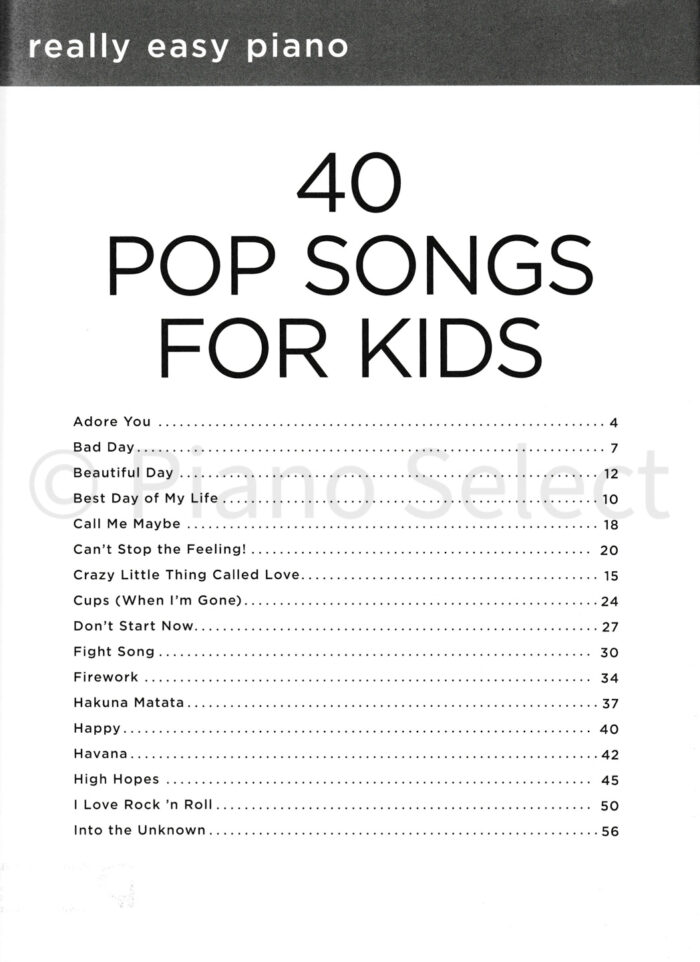 40 pop songs for kids