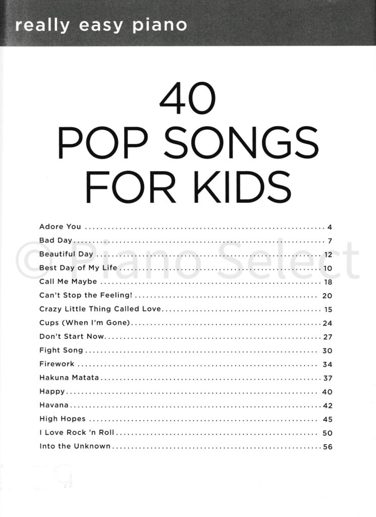 40 pop songs for kids