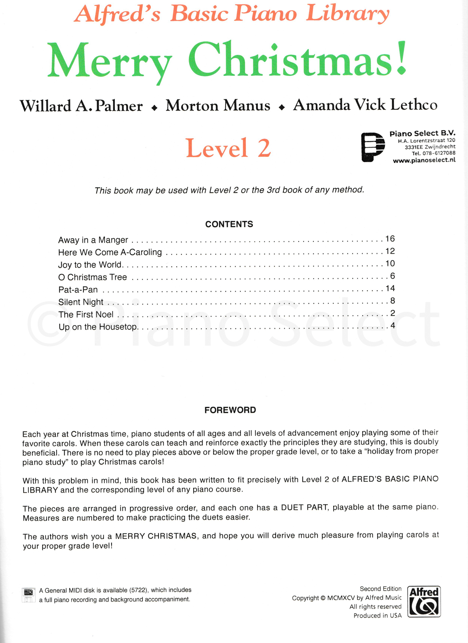 Merry Christmas Complete Level 2 - Alfed Basic Piano Library