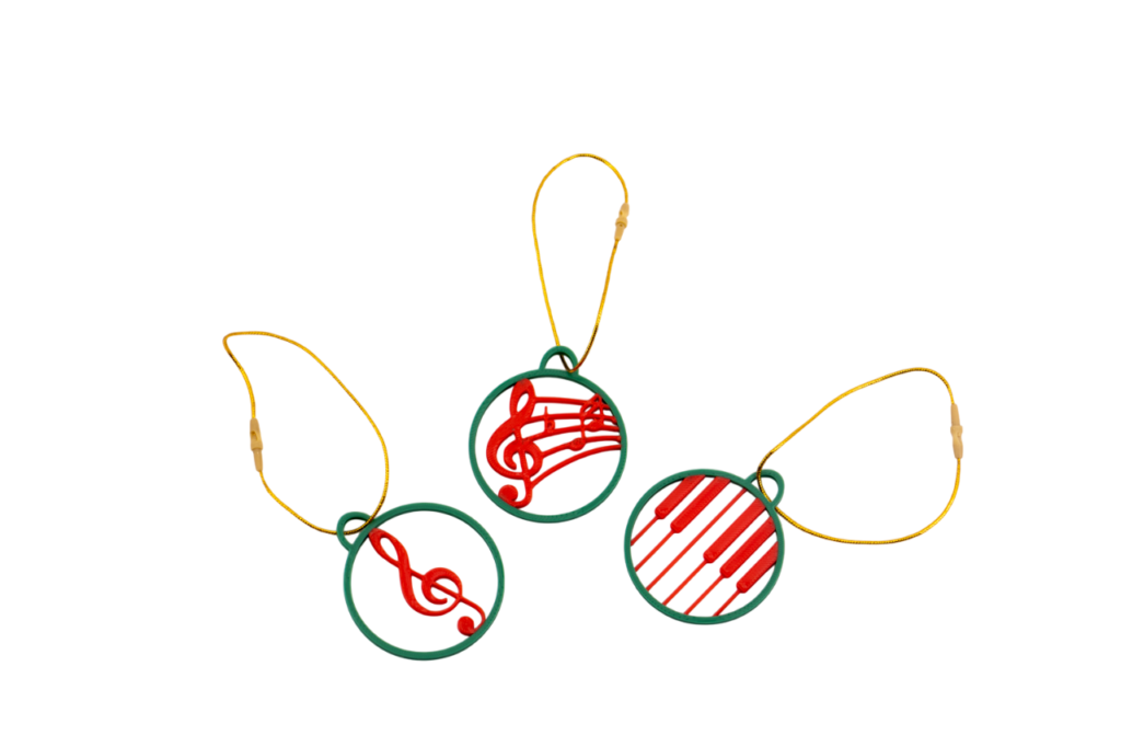 kersthangers muziek - rood groen