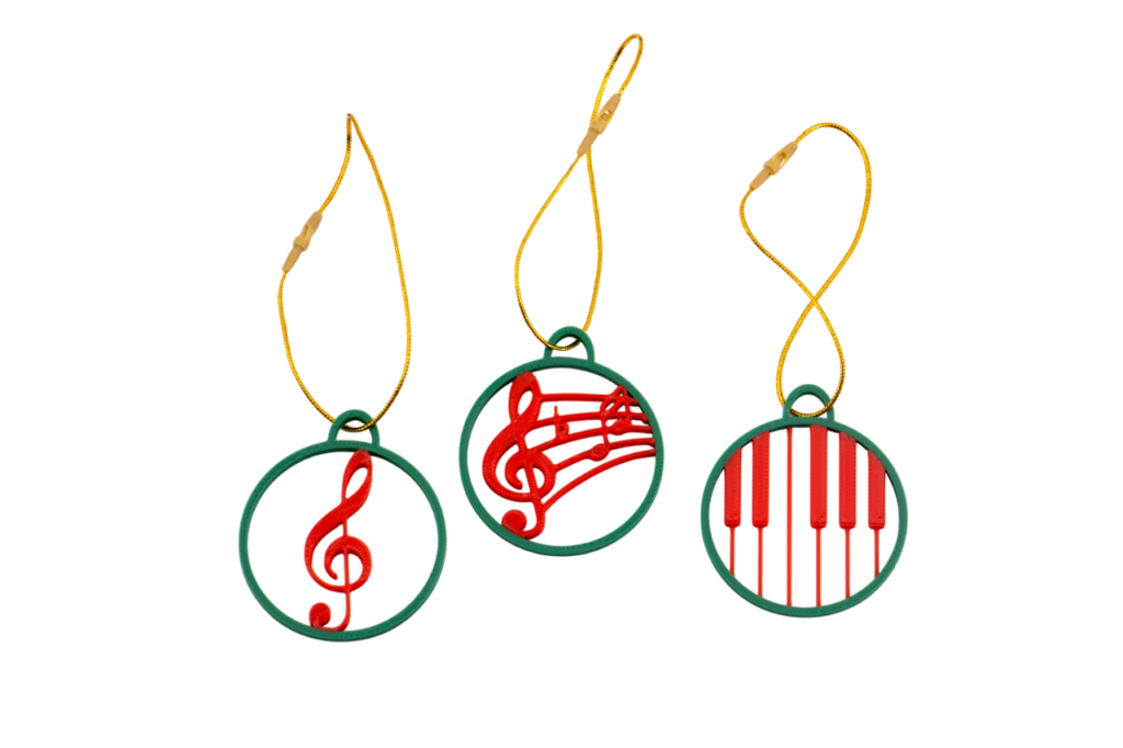 kersthangers muziek - rood groen